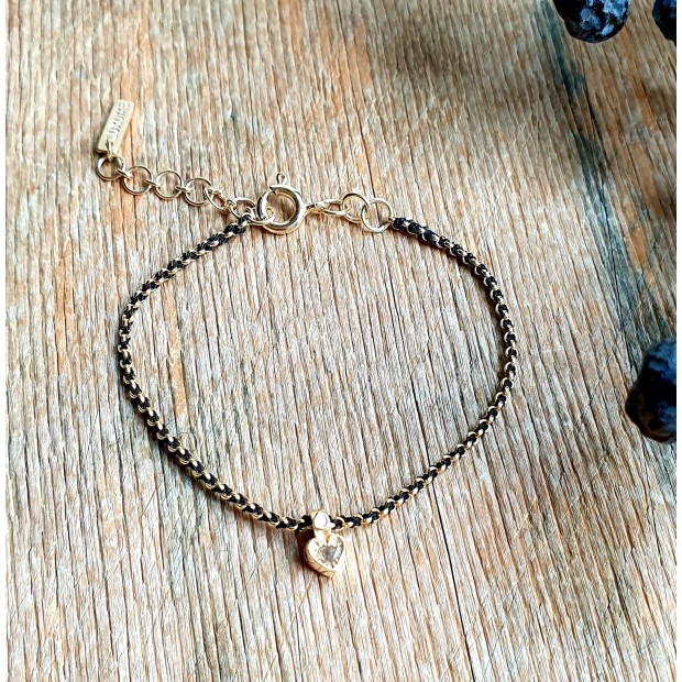 Marie Laure Chamorel sidabro apyrankė Gold Black Marie Laure Chamorel sidabro apyrankė Gold Black